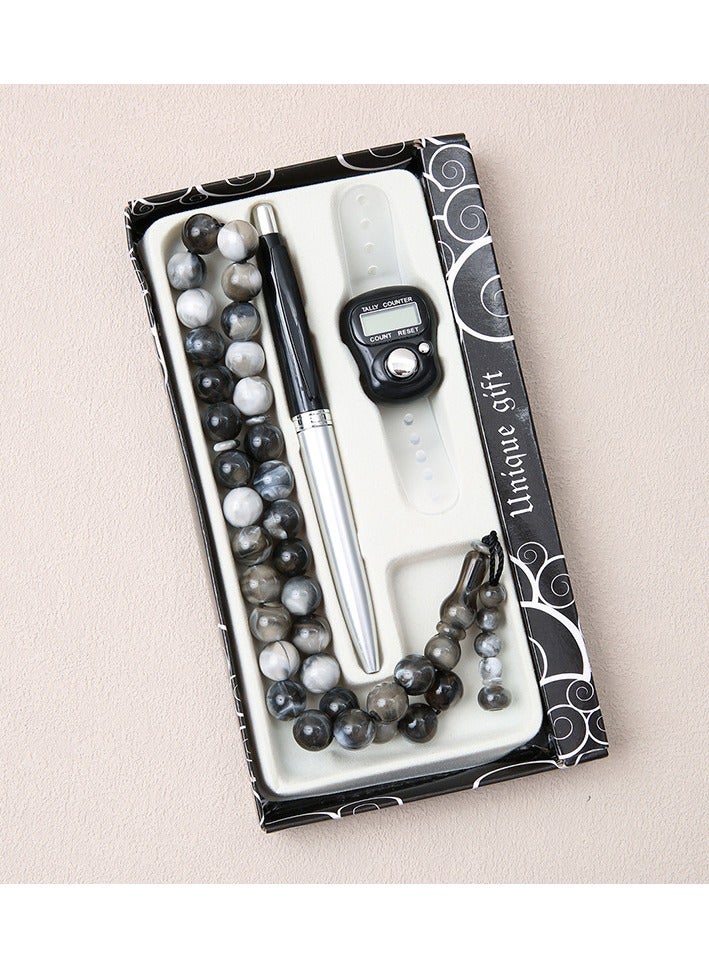 Muslim Prayer Beads 33 Pieces, Rosary, Counter, Pen Three-piece Set, Used For Prayer And Praise