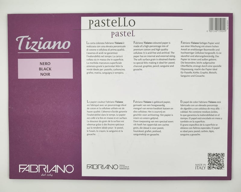 FABRIANO Tiziano Pastel Blocks Black 160 GSM 30.5 X 41 CM - Image 2