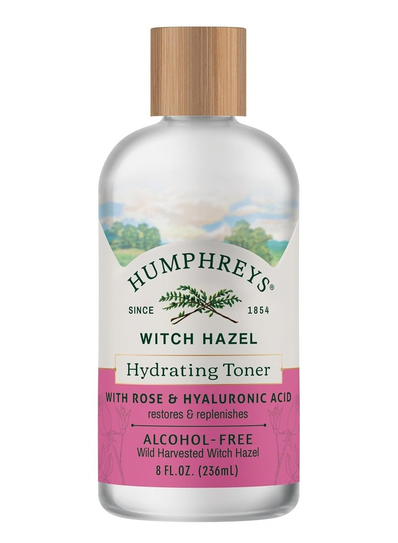 Humphreys Witch Hazel Hydrating Toner | Wild Harvested Witch Hazel & Rose | Natural, Alcohol-Free Formula | Balancing & Hydrating | Clears Pores | 8 Fl Oz - Image 1