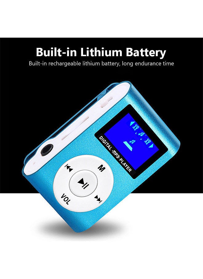 Generic - Mini Portable MP3 Music Player Metal Clip-on MP3 Player with LCD Screen Support TF Card Wide Application Silver - Image 1
