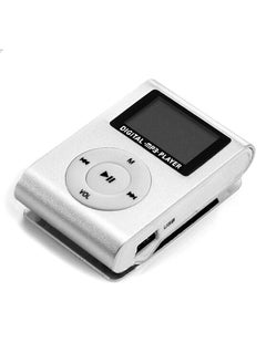 Mini Portable MP3 Music Player Metal Clip-on MP3 Player with LCD Screen Support TF Card Wide Application Silver