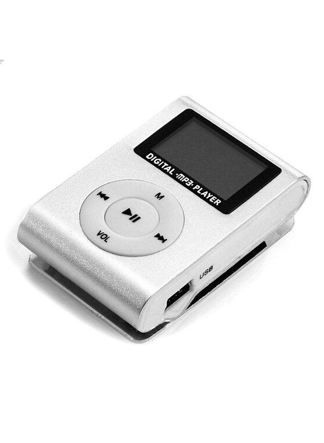 Generic - Mini Portable MP3 Music Player Metal Clip-on MP3 Player with LCD Screen Support TF Card Wide Application Silver - Image 1