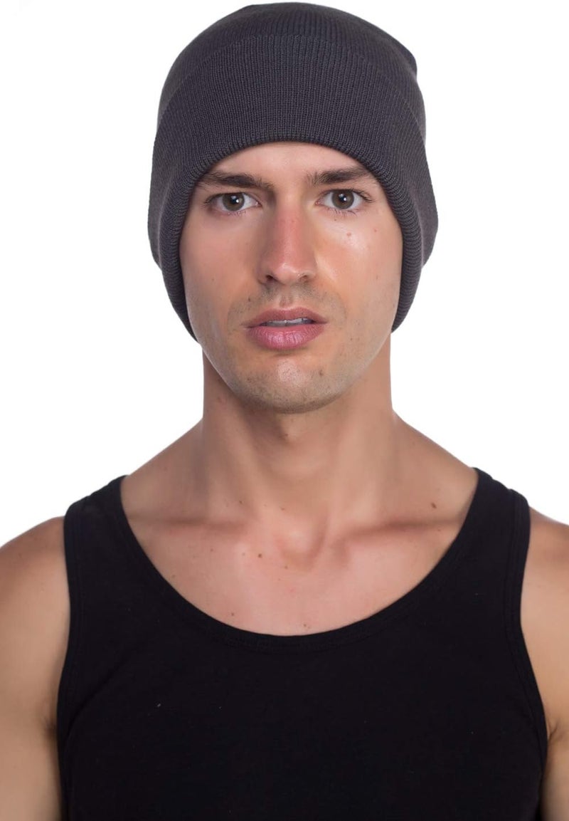 Top Level Beanie Men Women - Unisex Cuffed Plain Skull Knit Hat Cap - Image 4