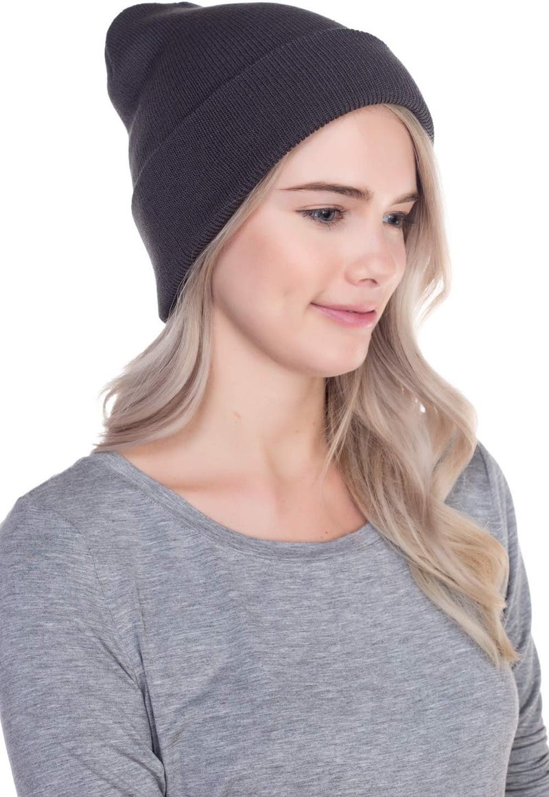 Top Level Beanie Men Women - Unisex Cuffed Plain Skull Knit Hat Cap - Image 3