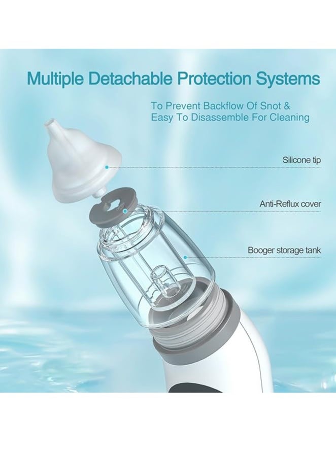 Generic Nasal Aspirator, IPX7 Waterproof Electric Nasal Aspirator for Baby, Baby Nose Sucker Baby with 3 Silicone Tips, Adjustable 3 Levels Suction, Rechargeable, 8 Light Soothing Function & Music  - Image 3