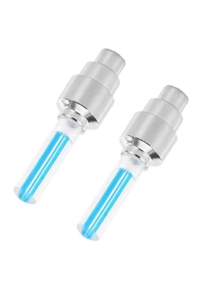 7Cylinder LED Tire Valve Cap Neon Flash Lights - Waterproof Vibrant Wheel Glow Lights, 4 Pcs, Blue - Image 1