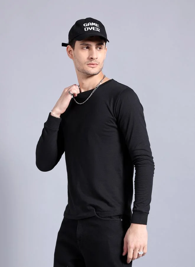 The Indian Garage Co Men Slim Fit Graphic Back Printed Round Neck Tshirt