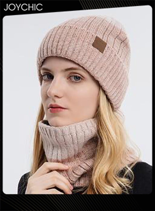 Joychic 2pcs Autumn and Winter Warm Windproof Hat Scarf Set for Women - Image 3