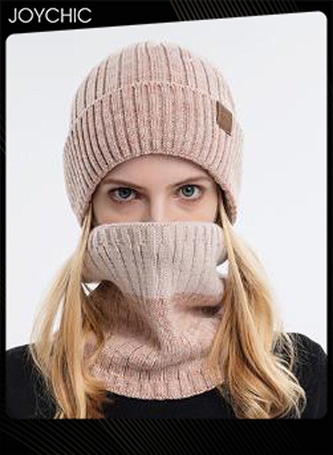 Joychic 2pcs Autumn and Winter Warm Windproof Hat Scarf Set for Women - Image 2