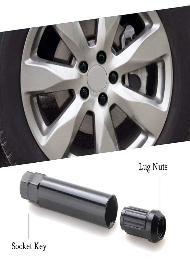 DCVAMOUS صواميل عجلات DCVAMOUS مقاس 12x1.25 متوافقة مع عجلات ما بعد البيع لسيارات إنفينيتي ونيسان وسوبارو وسوزوكي، صواميل سوداء بستة شقوق مقاس 12 مم × 1.25 بوصة، ارتفاع 1.38 بوصة، مقعد مخروطي مع مفتاح، طقم من 20 قطعة - Image 2