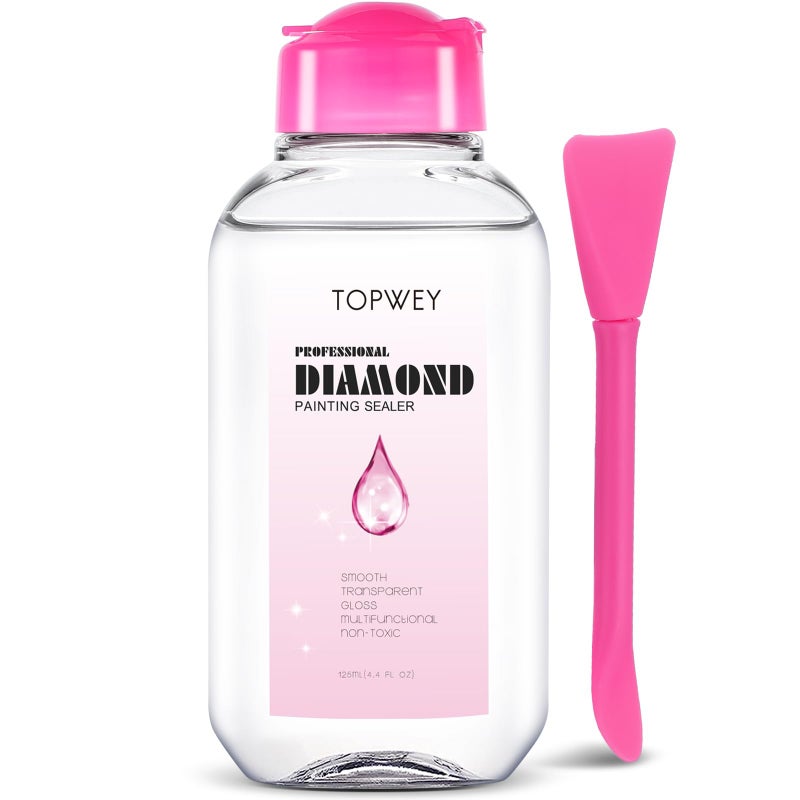 Topwey Diamond Painting Sealer, Topwey Diamond Painting Adhesive with Applicator Helps retain Your Diamond Sparkle, Also Applicable to Puzzles for Adults (125 ML 4.4 Fl Oz) - Image 1