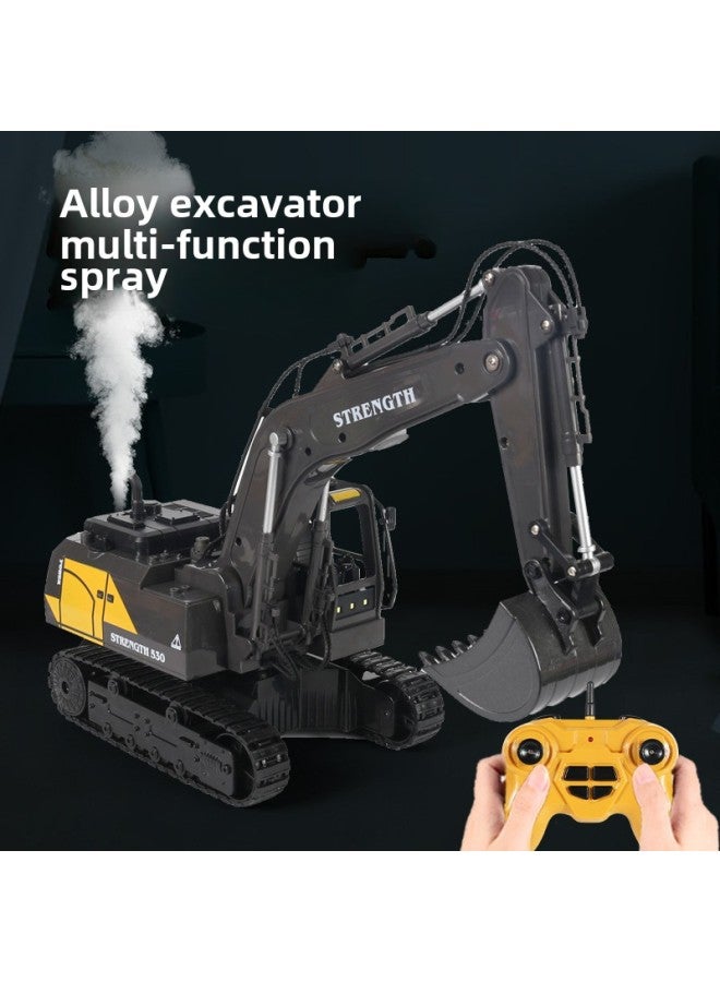 Children's 14/12-way Alloy Excavator Light Music Spray Projection Toy Gesture Induction Electric Remote Control Car-Color:14-way Projection Spray Model Gray Green-Scale:Dual Battery - Image 5