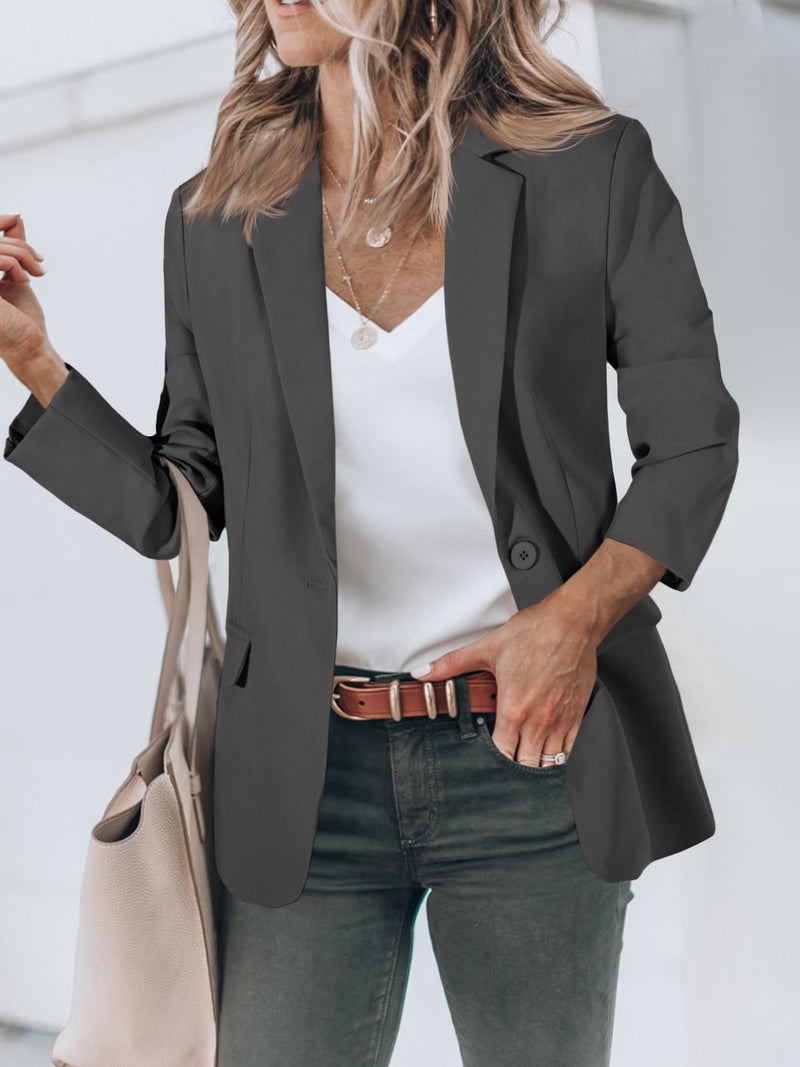Cicy Bell Womens Casual Blazers Open Front Long Sleeve Work Office Suit Jackets Blazer - Image 2