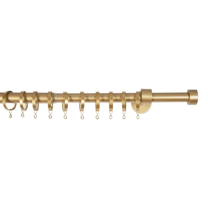TWOPAGES Adjustable Curtain Rod, Heavy Duty Curtain Rod Set with Brackets and Rings, 1 Inch Diameter Wall Mounted Drapery Rod 28 to 76 Inch Length, Gold - Image 4