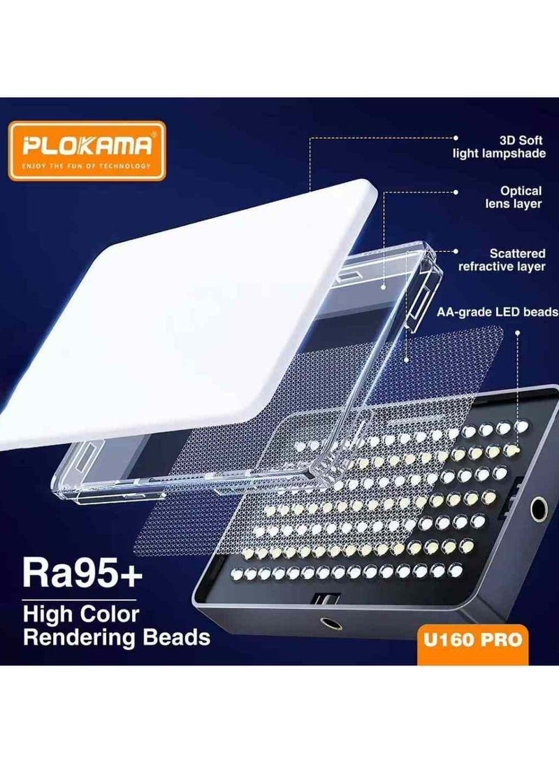 بلوكاما مصباح إضاءة LED RGB عالي الجودة من Plokama U160 Pro للتصوير الفوتوغرافي والفيديو الإبداعي - Image 1