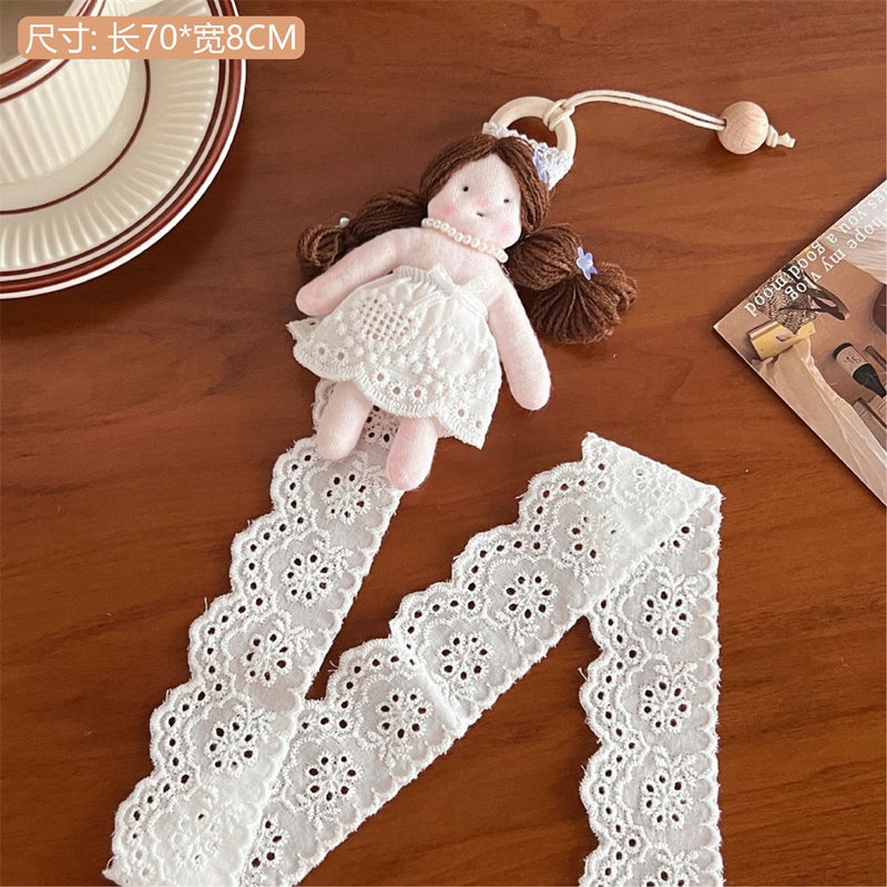 Adorable Girl Doll Organiser Sweet Floral Dress Accessories 2#White lace skirt-storage rope