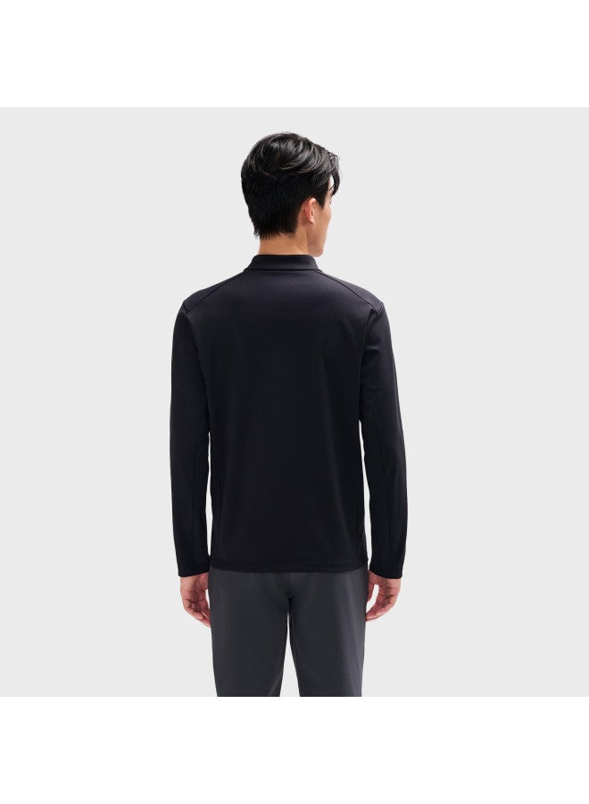 Pelliot Men's Outdoor Long Sleeve T-shirt Autumn Winter Polygiene Sports Half-zip Casual Top 115316025 Blue M - Image 2