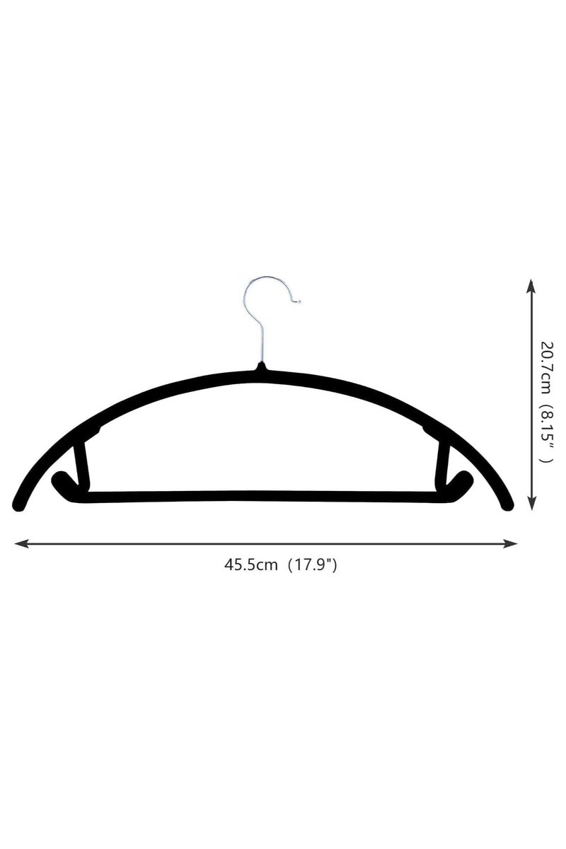 TYCOM Non Slip Velvet Hangers Suit Hangers (50 Pack) Ultra Thin Space Saving 360 Degree Swivel Hook Clothes Hangers Hold Up-to 10 Lbs for Coats Jackets Pants Dress Clothes Curved 50pcs Black  - Image 3