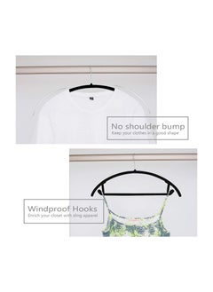 TYCOM Non Slip Velvet Hangers Suit Hangers (50 Pack) Ultra Thin Space Saving 360 Degree Swivel Hook Clothes Hangers Hold Up-to 10 Lbs for Coats Jackets Pants Dress Clothes Curved 50pcs Black  - Image 4