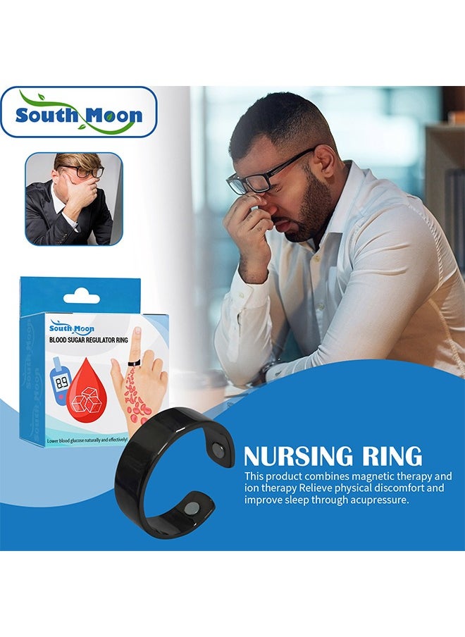 SOUTH MOON 2 Pcs Blood Sugar Regulator Ring, Blood Glucose Control Ring for Acupressure, for Women and Men Adjustable Blood Glucose Control Ring  - Image 2