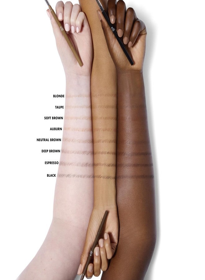 elf e.l.f. Micro-Fine Brow Pencil, Waterproof Brow Color & Spoolie For Shaping Brows & Creating A Feathered Natural-Looking Finish, Vegan & Cruelty-Free, Neutral Brown - Image 4