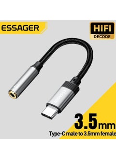 ESSAGER Type-C To 3.5mm Jack Aux Headphone Converter Converter Dac Smart Chip Hi-Fi Sound Braided Solid Cable Original  - Image 1