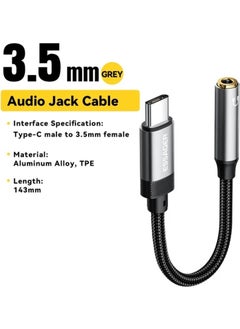 ESSAGER Type-C To 3.5mm Jack Aux Headphone Converter Converter Dac Smart Chip Hi-Fi Sound Braided Solid Cable Original  - Image 2