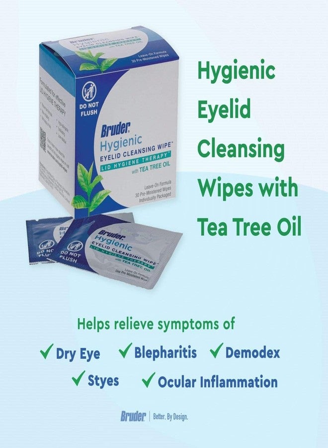 Bruder Hygienic Eyelid Cleansing Wipes with Tea Tree Oil 30 Count Box (Pack of 3) l Relief from Demodex l Pre-Moistened, Rinse-Free Exfoliating Wipes Remove Excess Oil and Debris from Eyelids - Image 5