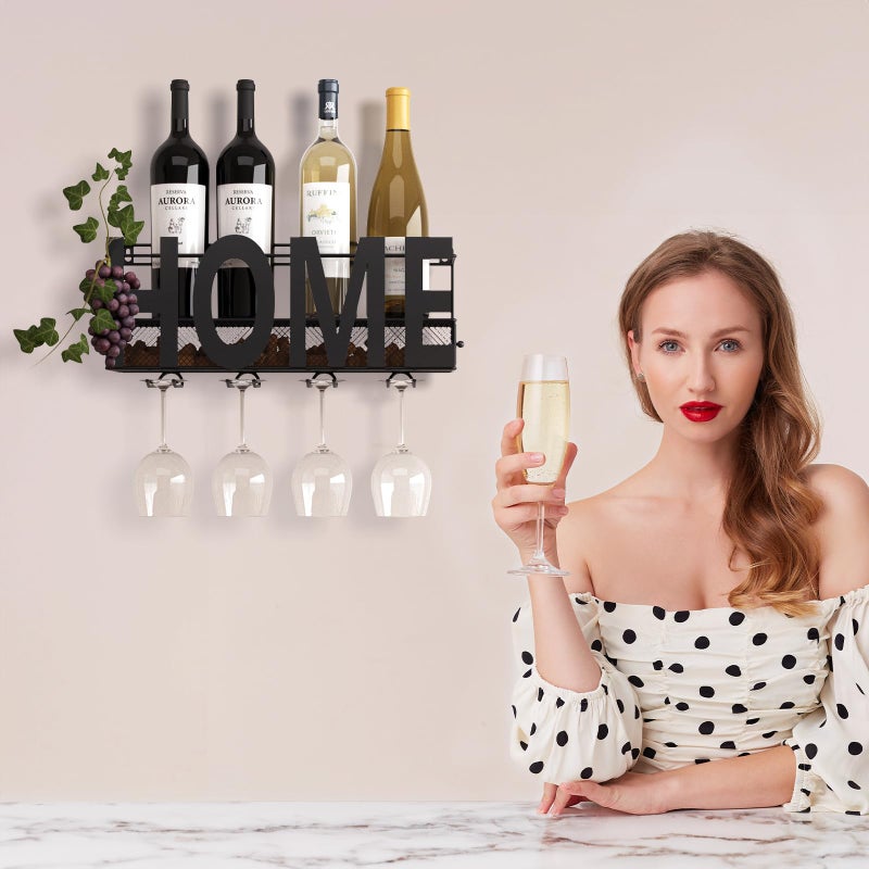 سودكو رف للزجاجات معدني يثبت على الحائط مع سدادات . - Image 2