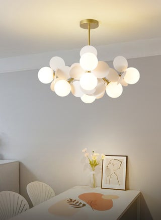 Chandelier-8 Lights-White Petals