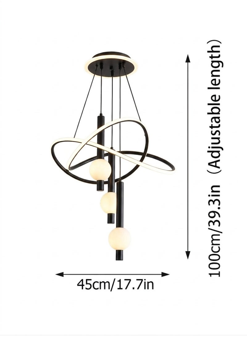 Lollipop-shaped LED pendant light with three light colors, remote control, and adjustable height. Ideal for living rooms, bedrooms, and above dining tables. - Image 2