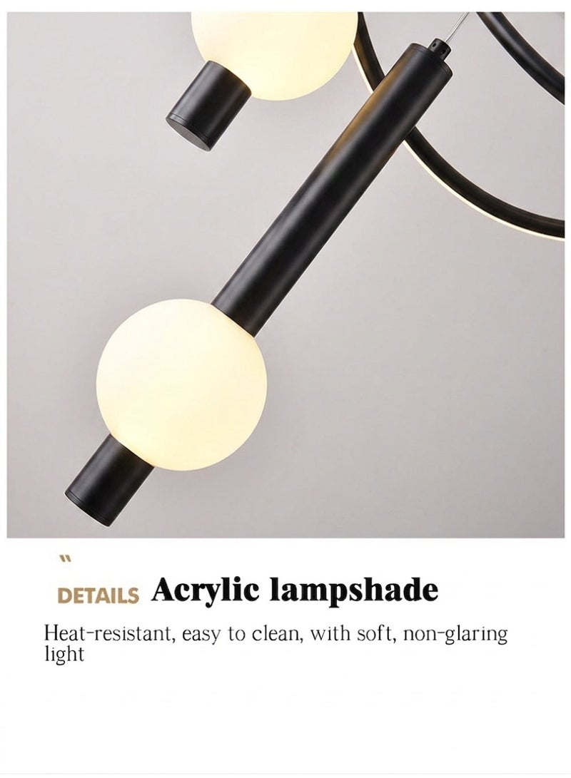 Lollipop-shaped LED pendant light with three light colors, remote control, and adjustable height. Ideal for living rooms, bedrooms, and above dining tables. - Image 5
