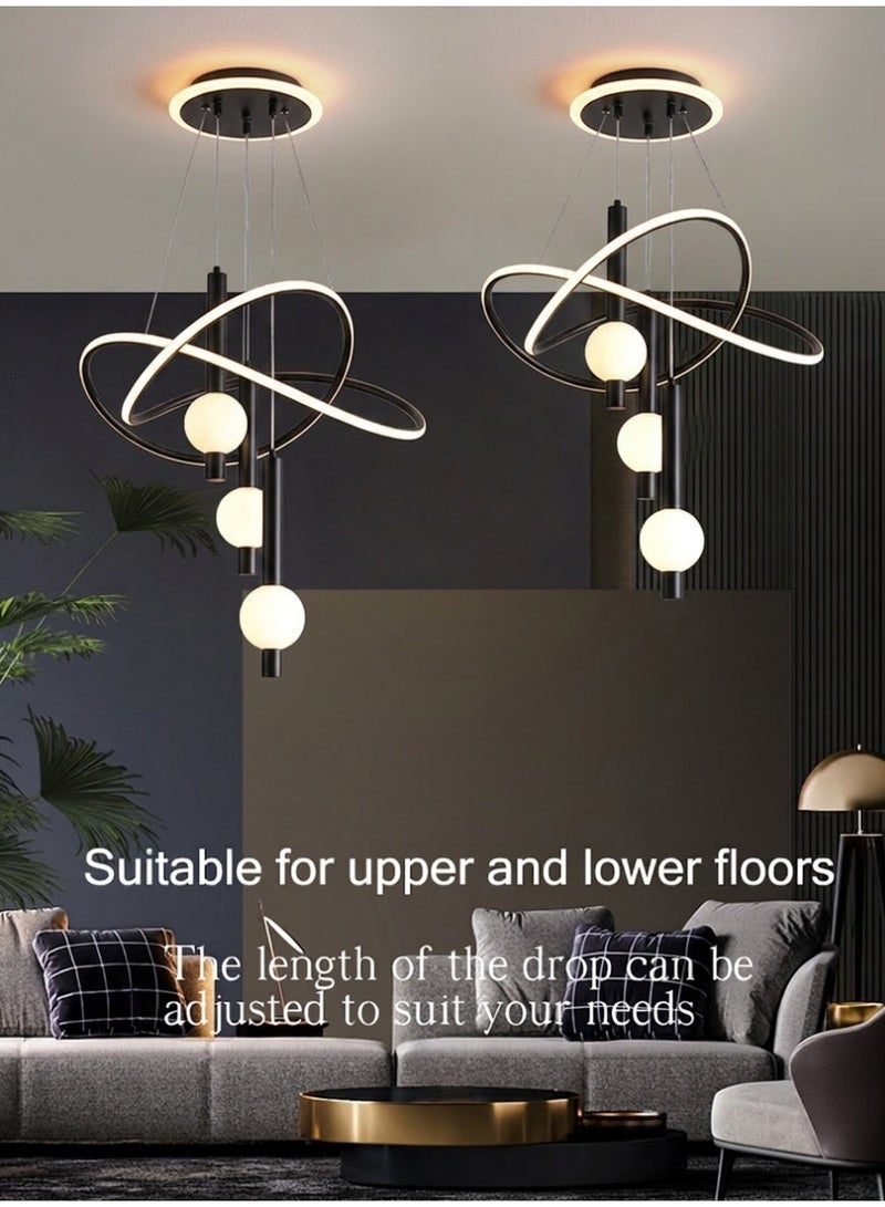 Lollipop-shaped LED pendant light with three light colors, remote control, and adjustable height. Ideal for living rooms, bedrooms, and above dining tables. - Image 3