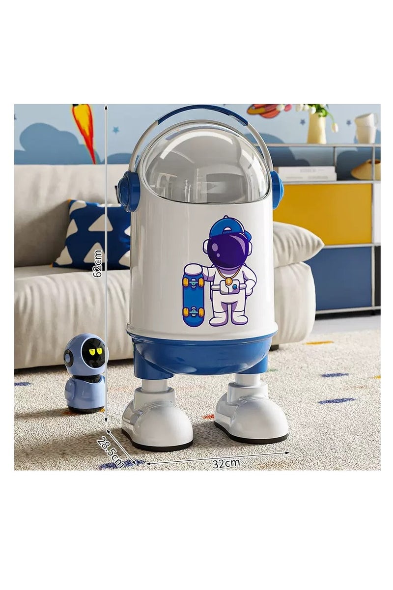 Cartoon-style Trash Can with Lid, Large Capacity Garbage Bin - Multi-functional Dustproof Storage Container | Decorative Wastebasket with Cover for Living Room, Kitchen, Bedroom, Office | Cute Covered Waste Bin with Spacious Storage（B） - Image 2