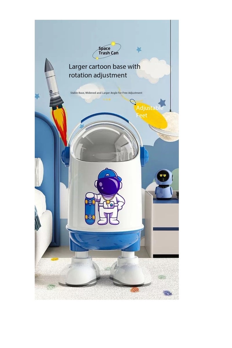 Cartoon-style Trash Can with Lid, Large Capacity Garbage Bin - Multi-functional Dustproof Storage Container | Decorative Wastebasket with Cover for Living Room, Kitchen, Bedroom, Office | Cute Covered Waste Bin with Spacious Storage（B） - Image 3