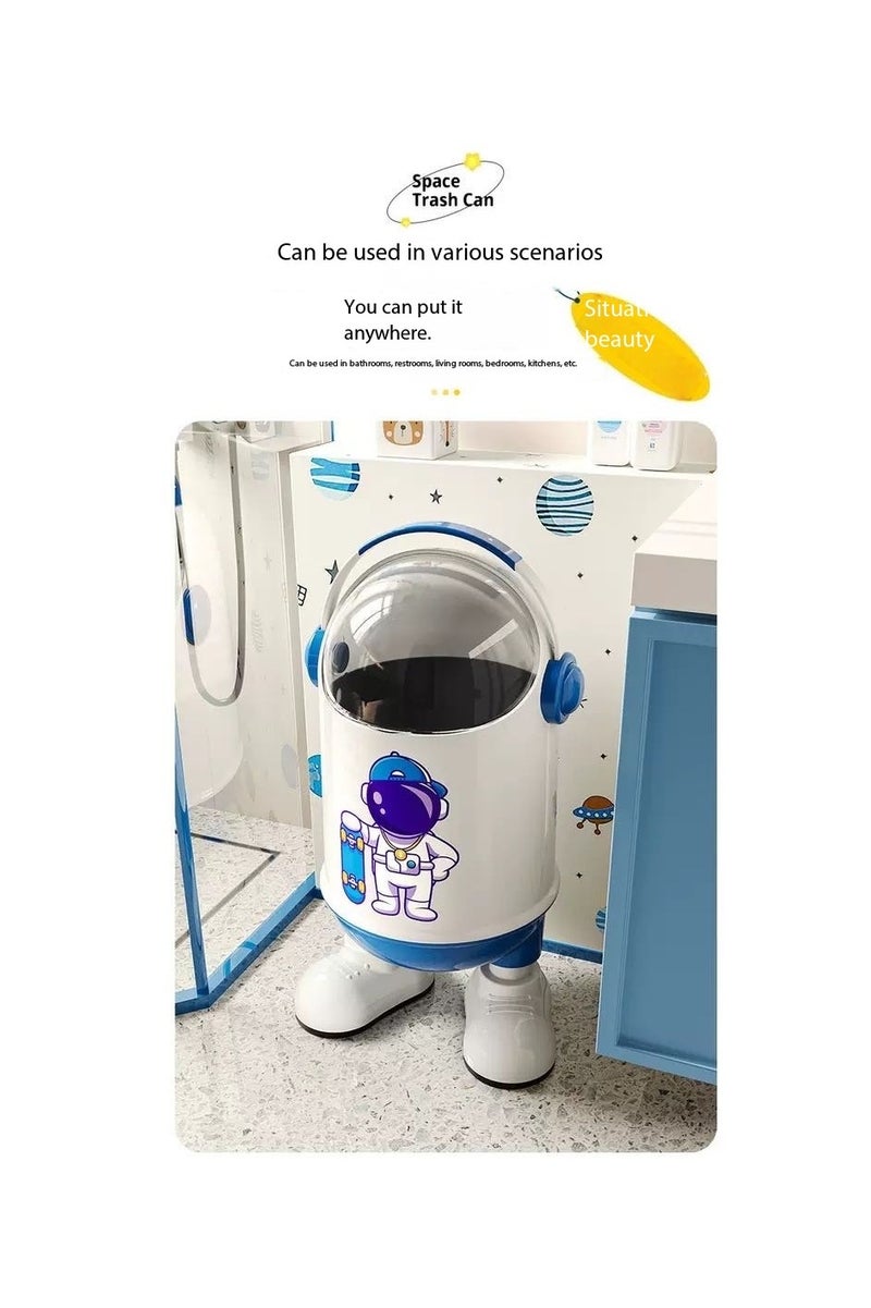 Cartoon-style Trash Can with Lid, Large Capacity Garbage Bin - Multi-functional Dustproof Storage Container | Decorative Wastebasket with Cover for Living Room, Kitchen, Bedroom, Office | Cute Covered Waste Bin with Spacious Storage（B） - Image 4