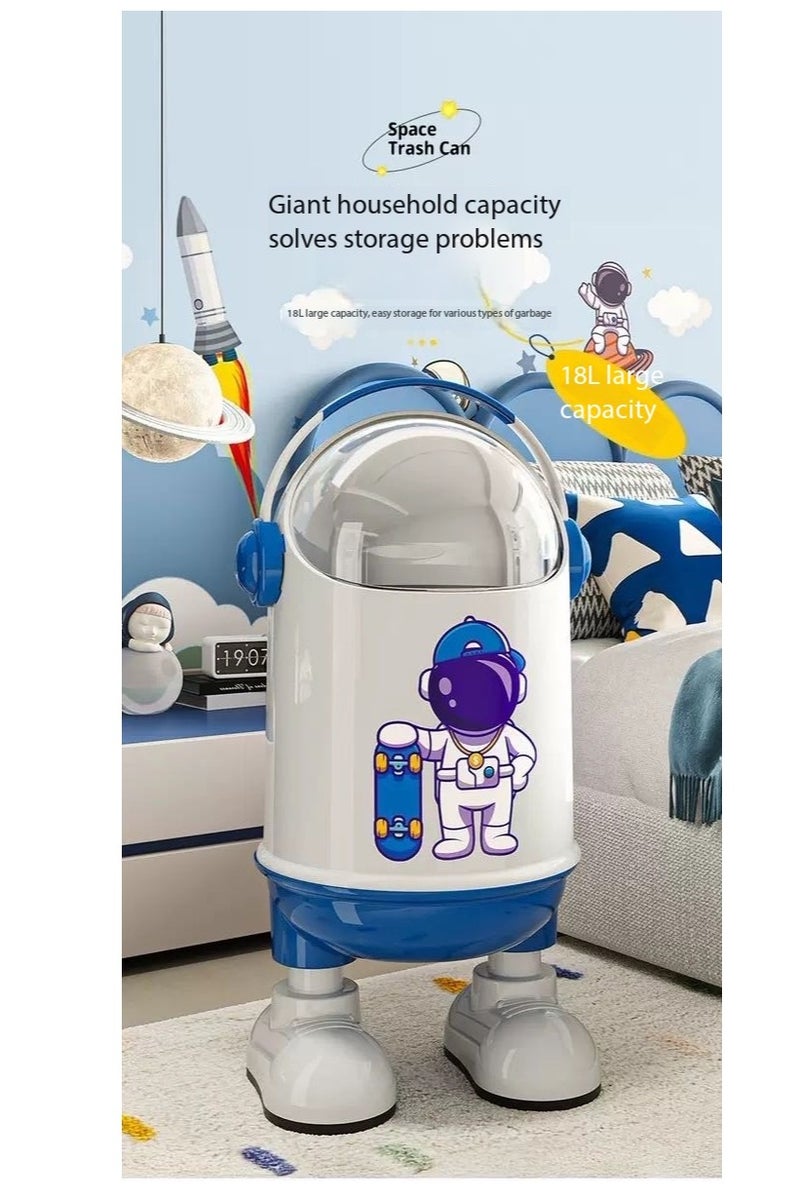 Cartoon-style Trash Can with Lid, Large Capacity Garbage Bin - Multi-functional Dustproof Storage Container | Decorative Wastebasket with Cover for Living Room, Kitchen, Bedroom, Office | Cute Covered Waste Bin with Spacious Storage（B） - Image 5