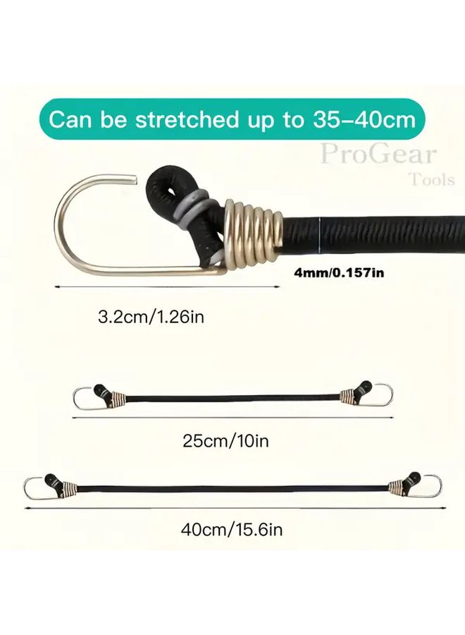 Rubber Ropes With Hooks 9pcs Set, Adjustable Cargo Luggage Straps for Camping - Image 2