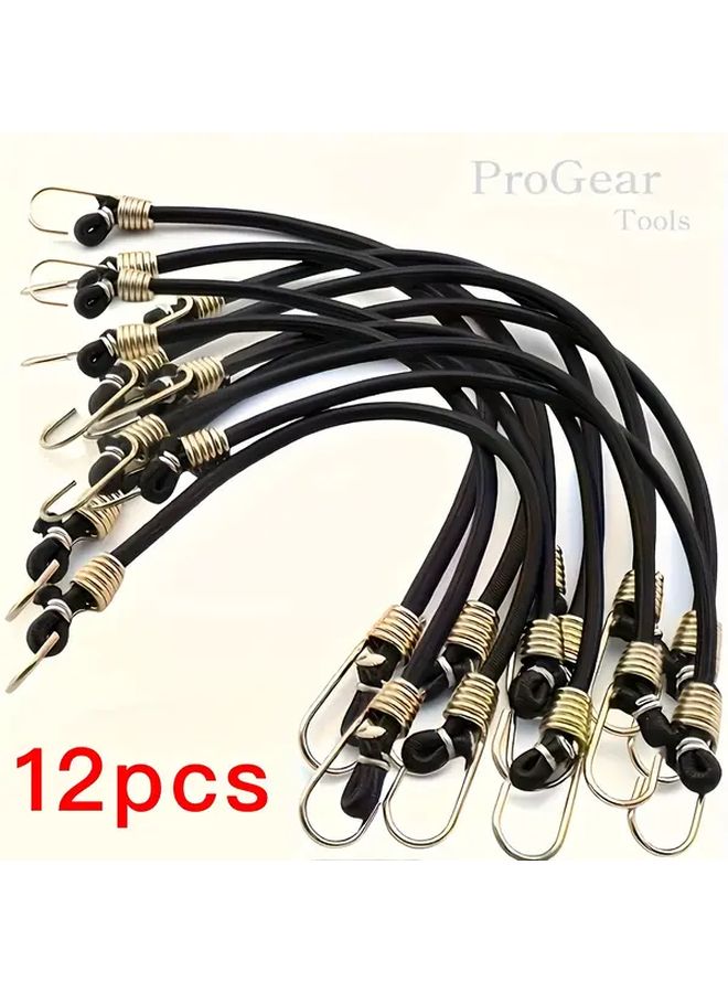 Rubber Ropes With Hooks 9pcs Set, Adjustable Cargo Luggage Straps for Camping - Image 4