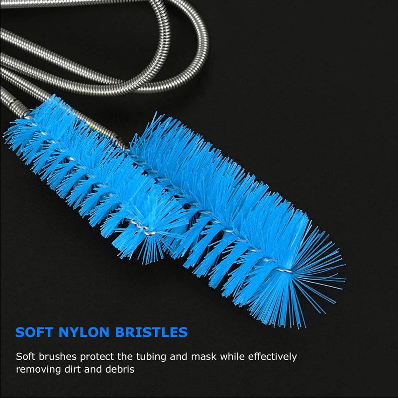 TIMFIRVS CPAP Tube Cleaning Brush-7 Feet Flexible + 7 Inches Handy Stainless Steel Wire Bristle Brush- Fits for Standard 22mm Diameter Tubing (Blue) - Image 3