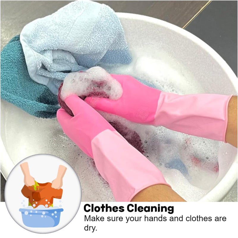 QTM Long Hand Rubber Gloves For Cleaning Gloves For Washing UtensilsGardening GlovesDish Washing Gloves For Bathroom Kitchen Toilet Industrial For Unisex PACK OF 1 PAIR - Image 4