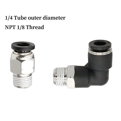 Hamineler 12 PCS Straight Push Release Connectors, Push to Connect Tube Fitting Tube Connect Fittings 1/8inch NPT Thread 1/4inch Tube OD - Image 2
