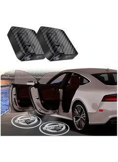General Car Door Lights Logo Projector Set of 2 Wireless Car Door Logo Lights Projector Carbon Fibre Surface Battery Powered Courtesy Led Door Lights  - Image 1