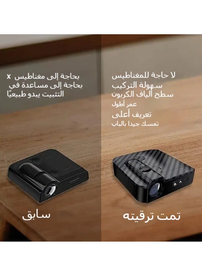 general Car Door Lights Logo Projector Set of 2 Wireless Car Door Logo Lights Projector Carbon Fibre Surface Battery Powered Courtesy Led Door Lights - Image 3