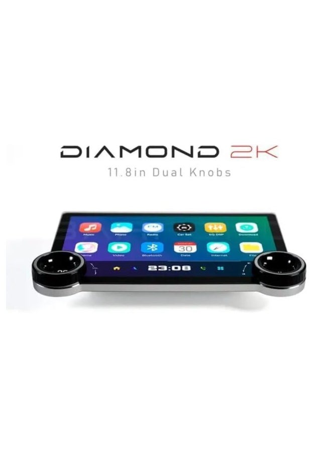 SHEZA STAR - 11.8 بوصة Diamond 2K Car Android يدعم شاشة Apple Carplay Android Auto Wireless مناسب لإطار Android 9 بوصة 10 بوصة، 2 جيجابايت رام، 64 جيجابايت روم، واجهة سريعة، تشغيل سريع، كاميرا AHD متضمنة - Image 1