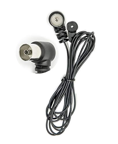 POBADY FM Radio Antenna Dipole Antenna 75 Ohm Black T Type Indoor Antenna Push-on TV/PAL Female Socket Connector Compatible with Stereo Receiver Home Amplifier Car Radio - Image 1