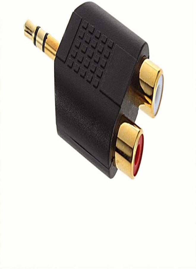 Generic - Audio Headphones Stereo Plug Male to 2 RCA Jack Female Splitter Adapter - 3.5mm - Image 1