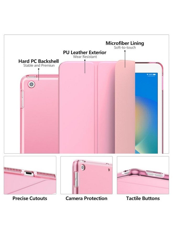 موكو حافظة موكو لجهاز آيباد 10.2 بوصة، آيباد الجيل التاسع 2021/ آيباد الجيل الثامن 2020/ آيباد الجيل السابع 2019، حافظة ذكية رفيعة بغطاء خلفي صلب لجهاز آيباد 10.2 بوصة، خاصية الإيقاظ/السكون التلقائي، لون وردي - Image 3