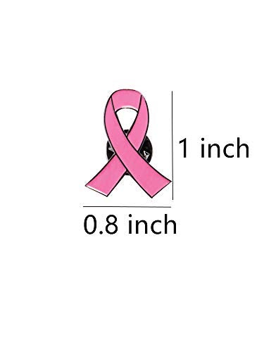 Aflyu Pink Ribbon Pins Breast Cancer Awareness Brooch Lapel Pins Buttons (60) - Image 3