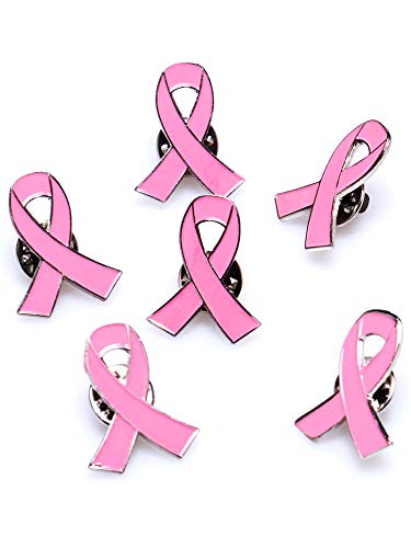 Aflyu Pink Ribbon Pins Breast Cancer Awareness Brooch Lapel Pins Buttons (60) - Image 4